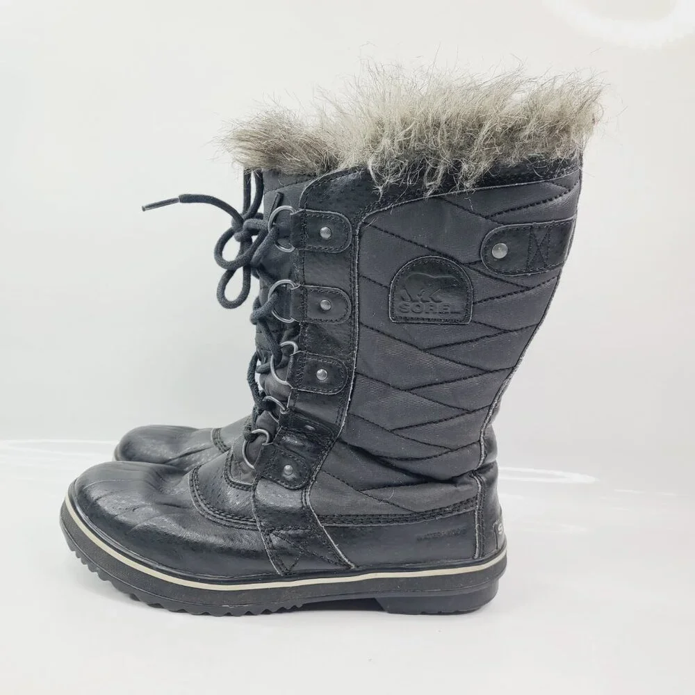 Sorel Women's Black Stone‎ Tofino II NL2332-010 Mid-Calf Snow Boots Size 9.5